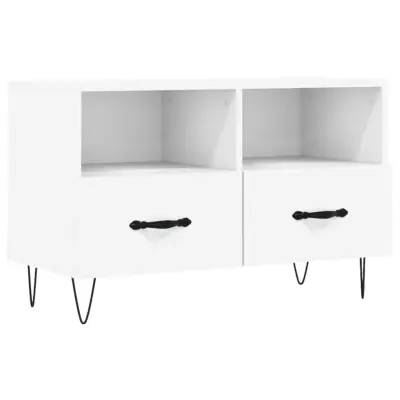 vidaXL TV omarica bela 80x36x50 cm inženirski les