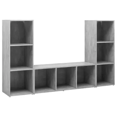 vidaXL TV omarice 3 kosi betonsko sive 107x35x37 cm iverna plošča