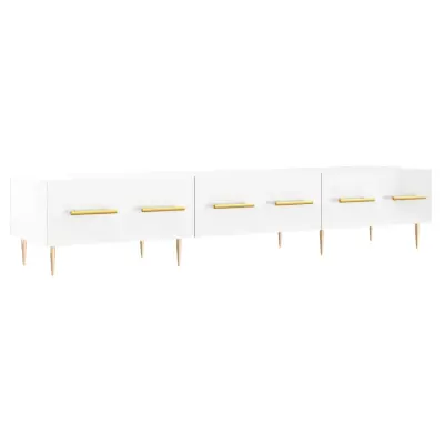 vidaXL TV omarica visok sijaj bela 150x36x30 cm inženirski les