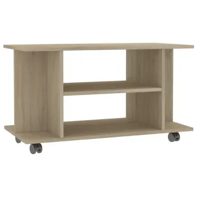 vidaXL TV omarica s kolesci sonoma hrast 80x40x45 inženirski les