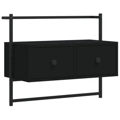 vidaXL TV omarica stenska črna 60,5x30x51 cm inženirski les
