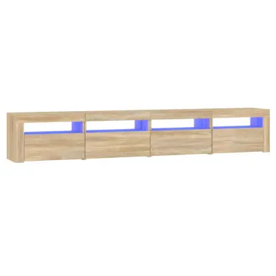vidaXL TV omarica z LED lučkami sonoma hrast 240x35x40 cm