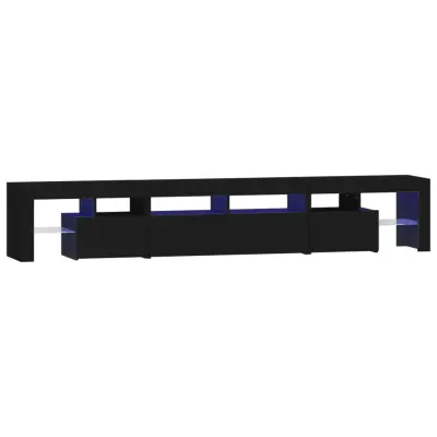 vidaXL TV omarica z LED lučkami črna 230x36,5x40 cm