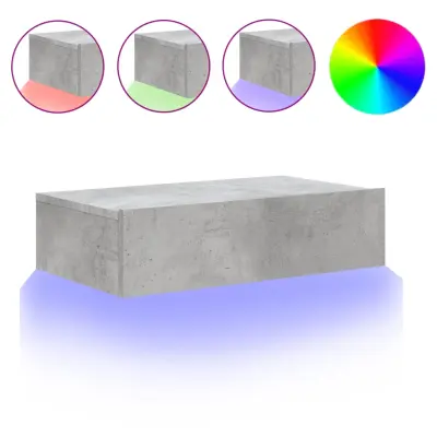 vidaXL TV omarica z LED lučkami betonsko siva 60x35x15,5 cm