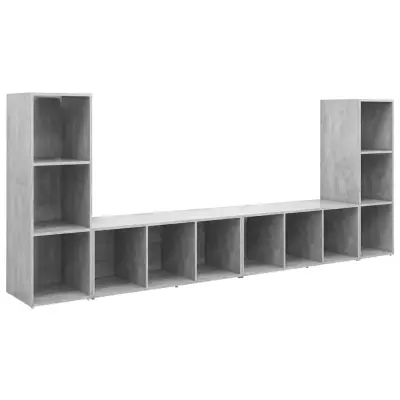 vidaXL TV omarice 4 kosi betonsko sive 107x35x37 cm iverna plošča