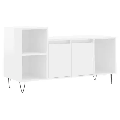 vidaXL TV omarica visok sijaj bela 100x35x55 cm inženirski les