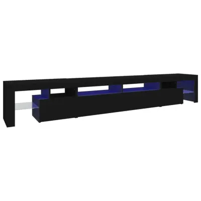 vidaXL TV omarica z LED lučkami črna 260x36,5x40 cm