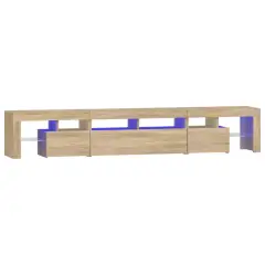 vidaXL TV omarica z LED lučkami sonoma hrast 230x36,5x40 cm