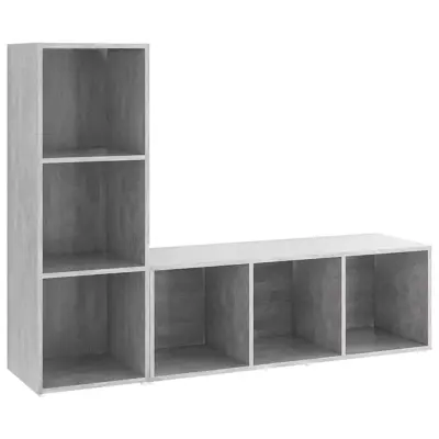 vidaXL TV omarica 2 kosa betonsko siva 107x35x37 cm iverna plošča