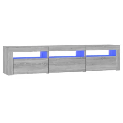 vidaXL TV omarica z LED lučkami siva sonoma 180x35x40 cm