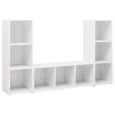 vidaXL TV omarice 3 kosi bele 107x35x37 cm iverna plošča
