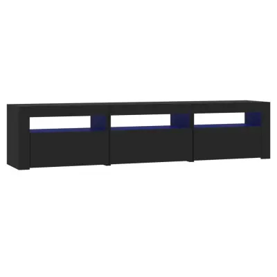 vidaXL TV omarica z LED lučkami črn 180x35x40 cm