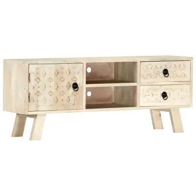 vidaXL TV omarica 110x30x44 cm trden mangov les