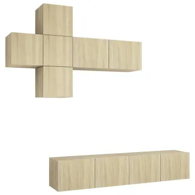 vidaXL Komplet TV omaric 7-delni sonoma hrast inženirski les