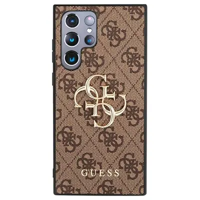 Ovitek GUESS GUHC22L4GMGBR, Samsung Galaxy S22 Ultra, rjav