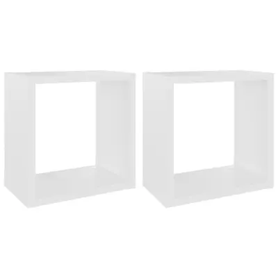 vidaXL Stenske police kockaste 2 kosa bele 26x15x26 cm