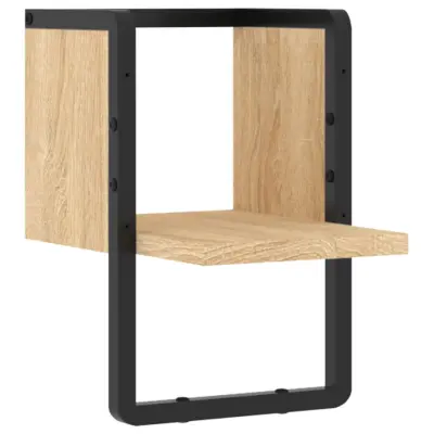 vidaXL Stenska polica s prečko sonoma hrast 20x25x30 cm