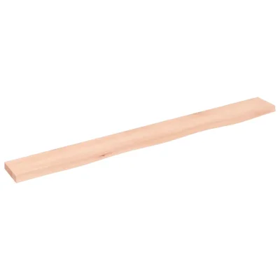 vidaXL Stenska polica 100x10x2 cm neobdelana trdna hrastovina