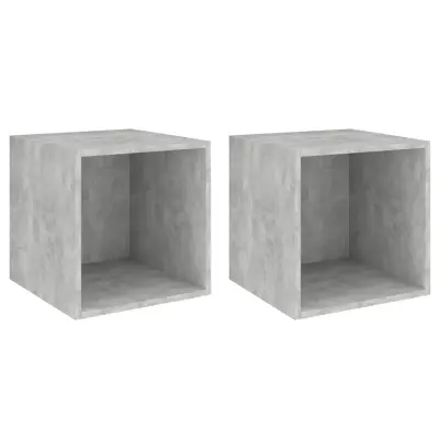 vidaXL Stenska omarica 2 kosa betonsko siva 37x37x37 cm inženirski les
