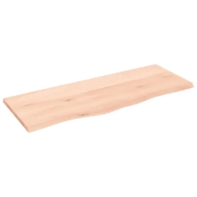 vidaXL Stenska polica 100x40x2 cm neobdelana trdna hrastovina