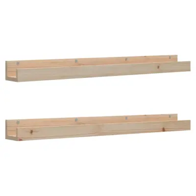 vidaXL Stenske police 2 kosa 110x12x9 cm trdna borovina