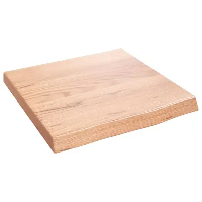 vidaXL Stenska polica svetlo rjava 40x40x(2-4) cm trdna hrastovina