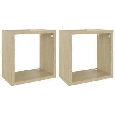 vidaXL Stenske police kockaste 2 kosa sonoma hrast 26x15x26 cm