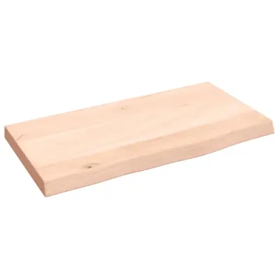 vidaXL Stenska polica 40x20x2 cm neobdelana trdna hrastovina