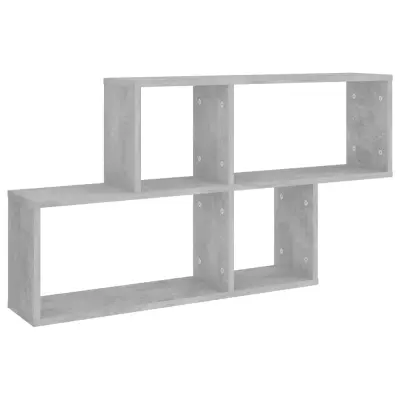 vidaXL Stenska polica betonsko siva 100x18x53 cm iverna plošča