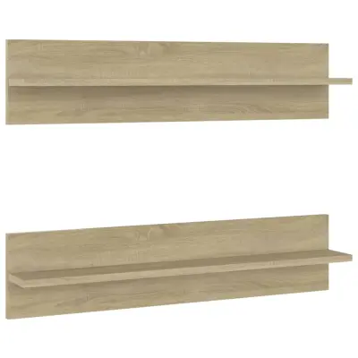 vidaXL Stenska polica 2 kosa sonoma hrast 80x11,5x18 cm iverna plošča