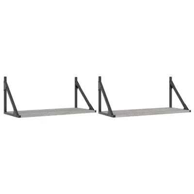 vidaXL Stenske police 2 kosa siva sonoma 60x25x25,5 cm inženirski les
