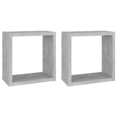 vidaXL Stenske police kockaste 2 kosa betonsko sive 30x15x30 cm