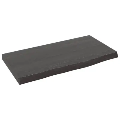 vidaXL Stenska polica temno rjava 40x20x2 cm trdna hrastovina