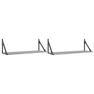 vidaXL Stenske police 2 kosa siva sonoma 80x25x25,5 cm inženirski les