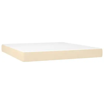 vidaXL Vzmetnica z žepkasto vzmetjo krem 180x200x20 cm blago
