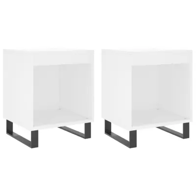 vidaXL Nočna omarica 2 kosa bela 40x35x50 cm inženirski les