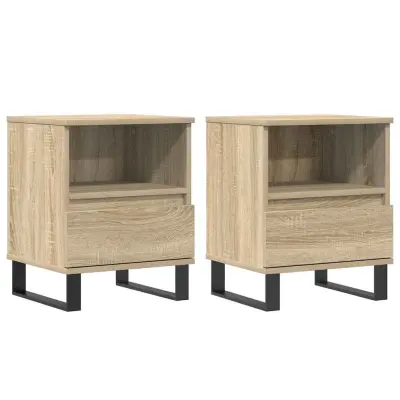 vidaXL Nočna omarica 2 kosa sonoma hrast 40x35x50 cm inženirski les