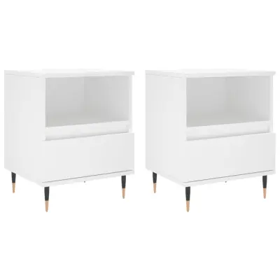 vidaXL Nočna omarica 2 kosa bela 40x35x50 cm inženirski les