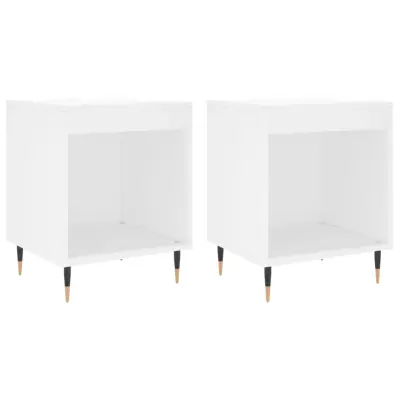 vidaXL Nočna omarica 2 kosa bela 40x35x50 cm inženirski les