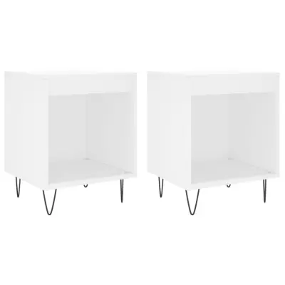 vidaXL Nočna omarica 2 kosa bela 40x35x50 cm inženirski les