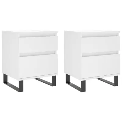vidaXL Nočna omarica 2 kosa bela 40x35x50 cm inženirski les