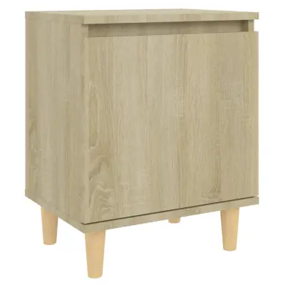 vidaXL Nočna omarica z lesenimi nogami sonoma hrast 40x30x50 cm
