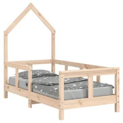 vidaXL Otroški posteljni okvir 70x140 cm trdna borovina