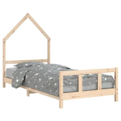 vidaXL Otroški posteljni okvir 90x190 cm trdna borovina