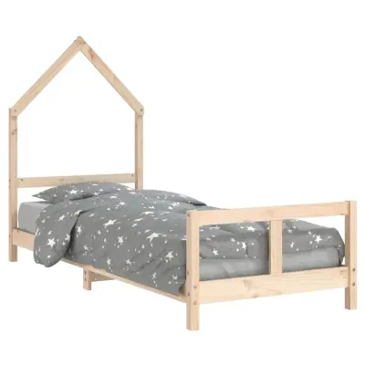 vidaXL Otroški posteljni okvir 80x200 cm trdna borovina