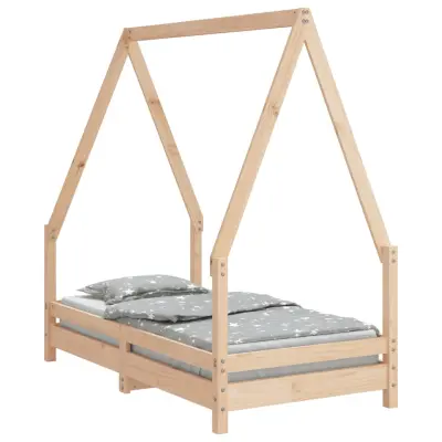 vidaXL Otroški posteljni okvir 70x140 cm trdna borovina