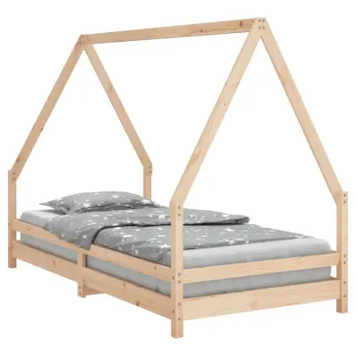 vidaXL Otroški posteljni okvir 90x190 cm trdna borovina
