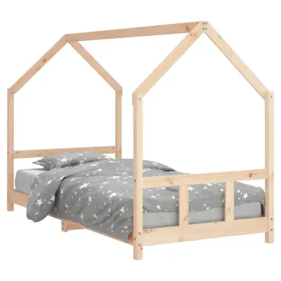 vidaXL Otroški posteljni okvir 90x190 cm trdna borovina
