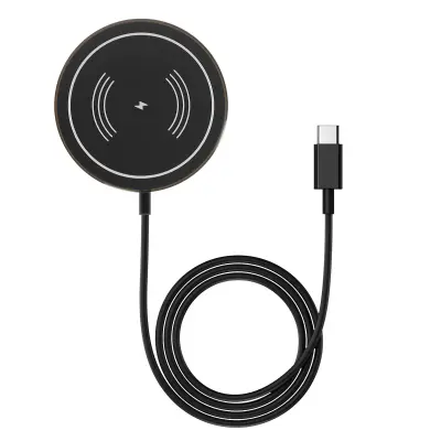 MagSafe polnilnik za iPhone 15 W, LinQ - crn