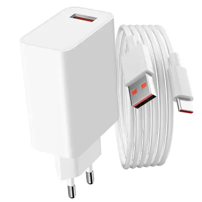 33 W USB omrežni polnilnik Kabel USB v USB-C, uradni izdelek Xiaomi - bel